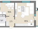 1-к. квартира, 39,1&nbsp;м²