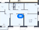3-к. квартира, 62,5&nbsp;м²