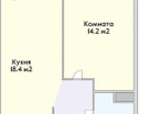 1-к. квартира, 41,5&nbsp;м²