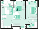 2-к. квартира, 60&nbsp;м²