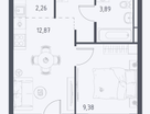1-к. квартира, 32,5&nbsp;м²