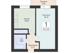 1-к. квартира, 35 м²