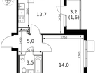 1-к. квартира, 38&nbsp;м²