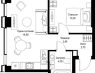 1-к. квартира, 39 м²