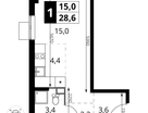 Студия, 28&nbsp;м²