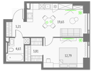1-к. квартира, 44&nbsp;м²