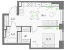 1-к. квартира, 44&nbsp;м²