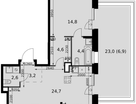 2-к. квартира, 61 м²