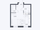 Студия, 26,6&nbsp;м²