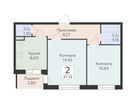 2-к. квартира, 47&nbsp;м²