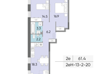 2-к. квартира, 60&nbsp;м²