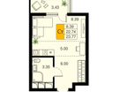 Студия, 23&nbsp;м²