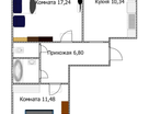 2-к. квартира, 51,5&nbsp;м²