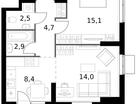 2-к. квартира, 48 м²