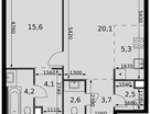 2-к. квартира, 58 м²