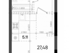 Студия, 27,5&nbsp;м²