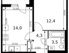 1-к. квартира, 35 м²