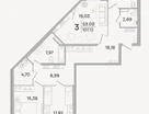 3-к. квартира, 109&nbsp;м²