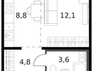 Студия, 29&nbsp;м²