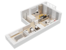 2-к. квартира, 58&nbsp;м²
