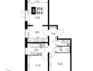 3-к. квартира, 63 м²
