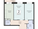 2-к. квартира, 66&nbsp;м²