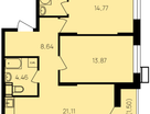 2-к. квартира, 69,9 м²
