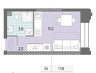 Студия, 17 м²
