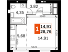 Студия, 28&nbsp;м²