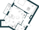 1-к. квартира, 56,7 м²