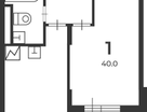 1-к. квартира, 40&nbsp;м²