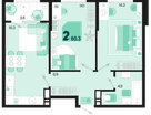 2-к. квартира, 60&nbsp;м²