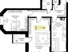 2-к. квартира, 71&nbsp;м²