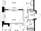 3-к. квартира, 69 м²