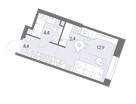 Студия, 24&nbsp;м²