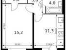 1-к. квартира, 38 м²