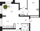 3-к. квартира, 89&nbsp;м²