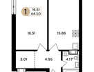 1-к. квартира, 43&nbsp;м²