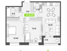 Студия, 62 м²