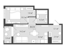 Студия, 44&nbsp;м²