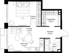 1-к. квартира, 45&nbsp;м²