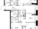 4-к. квартира, 86&nbsp;м²