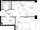 1-к. квартира, 43&nbsp;м²