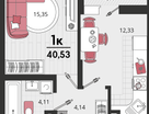 1-к. квартира, 39 м²