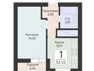 1-к. квартира, 32&nbsp;м²