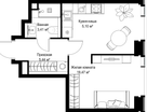 1-к. квартира, 33&nbsp;м²
