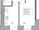 1-к. квартира, 31,8&nbsp;м²