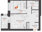 2-к. квартира, 40&nbsp;м²