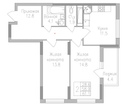 2-к. квартира, 62&nbsp;м²