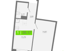 1-к. квартира, 36&nbsp;м²